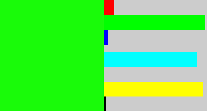 Hex color #19fb09 - highlighter green