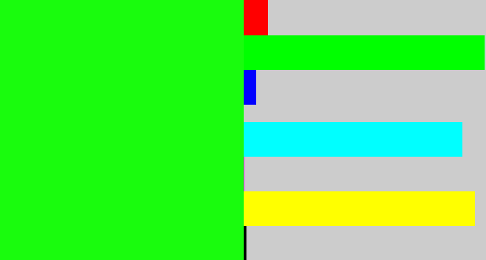 Hex color #19fc0d - highlighter green
