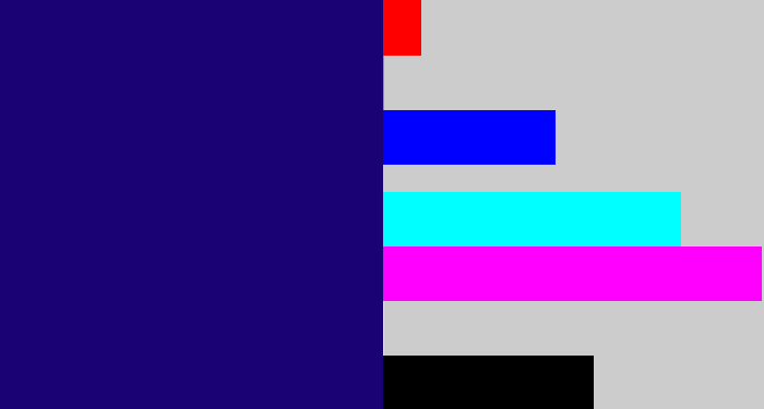 Hex color #1a0174 - deep blue