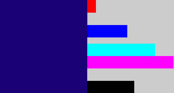 Hex color #1a0176 - deep blue