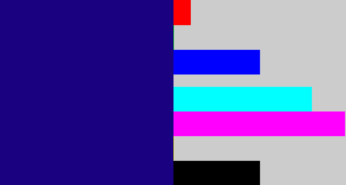 Hex color #1a017f - deep blue