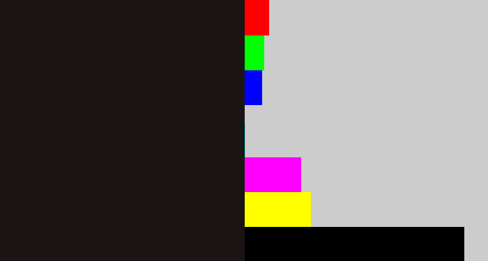 Hex color #1a1413 - almost black
