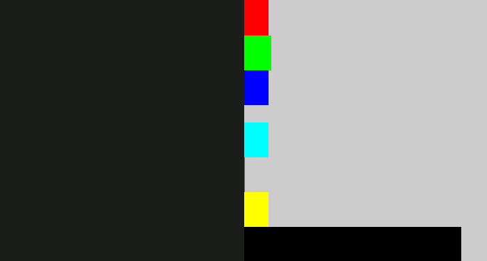 Hex color #1a1d1a - dark