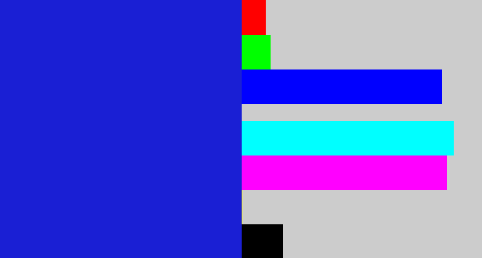 Hex color #1a1fd4 - ultramarine blue