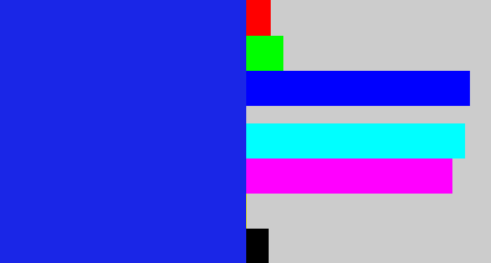 Hex color #1a26e7 - vivid blue