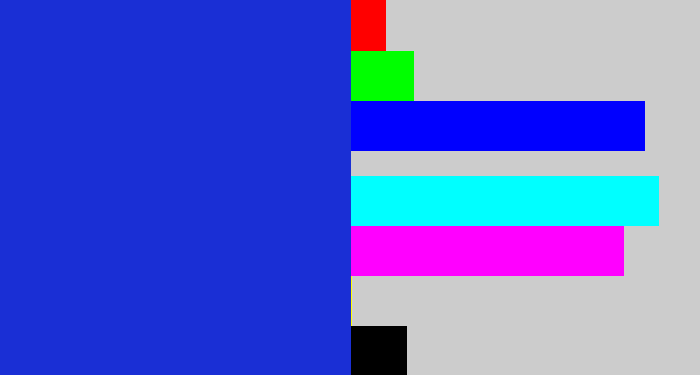 Hex color #1a2fd5 - blue blue