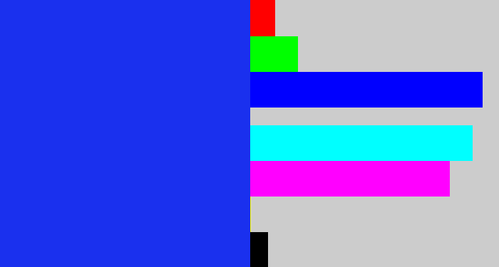 Hex color #1a30ee - vivid blue