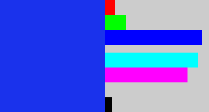 Hex color #1a32ec - vivid blue