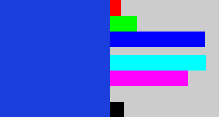 Hex color #1a3fdd - blue