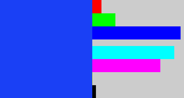 Hex color #1a40f5 - vivid blue