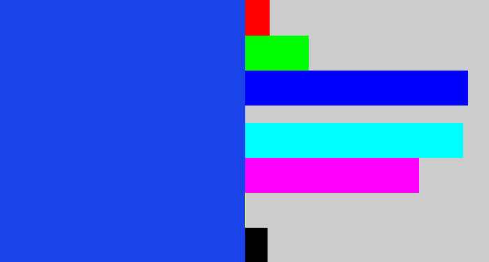 Hex color #1a43e9 - blue