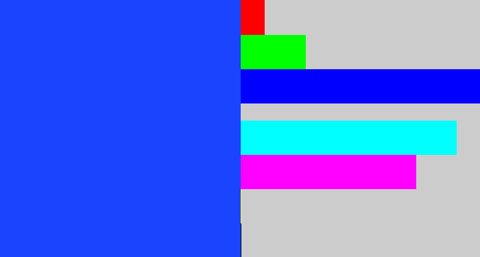 Hex color #1a44fe - vivid blue