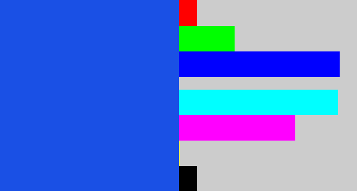 Hex color #1a50e5 - azul