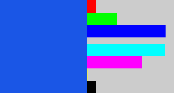 Hex color #1a56e6 - azul