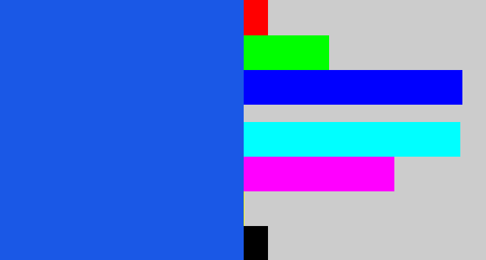 Hex color #1a58e6 - azul
