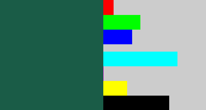 Hex color #1a5c47 - dark green blue