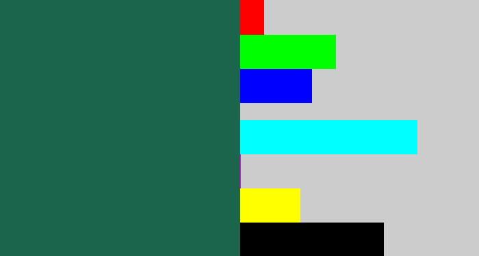 Hex color #1a654c - dark green blue