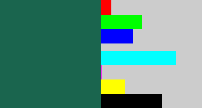 Hex color #1a654e - dark green blue
