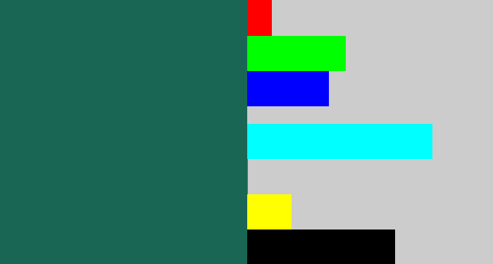 Hex color #1a6654 - dark green blue