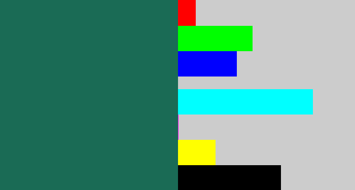 Hex color #1a6b55 - dark green blue