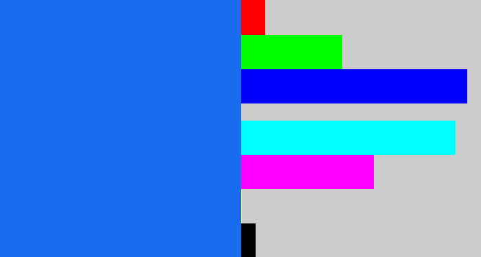Hex color #1a6cef - azul