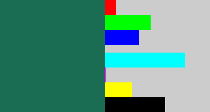 Hex color #1a6d52 - dark green blue