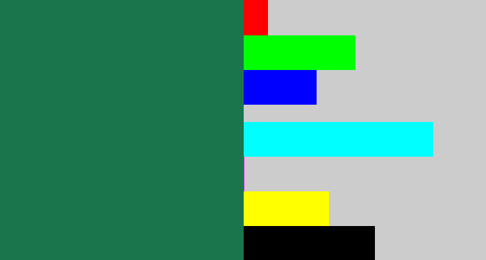 Hex color #1a754c - dark green blue