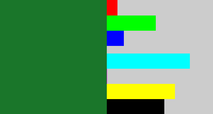 Hex color #1a762a - darkish green