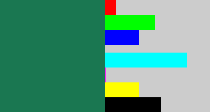 Hex color #1a7751 - dark green blue