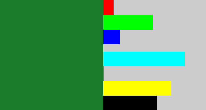 Hex color #1a7b2a - darkish green