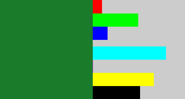 Hex color #1a7c2a - darkish green