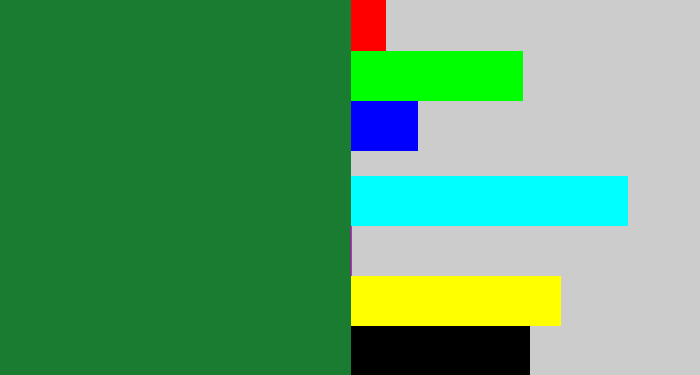 Hex color #1a7c31 - darkish green