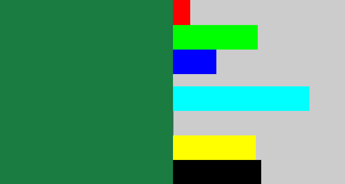 Hex color #1a7c41 - darkish green