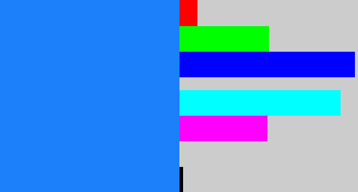 Hex color #1a80fb - clear blue
