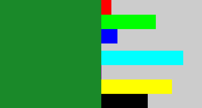 Hex color #1a8929 - darkish green