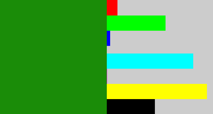 Hex color #1a8c08 - true green