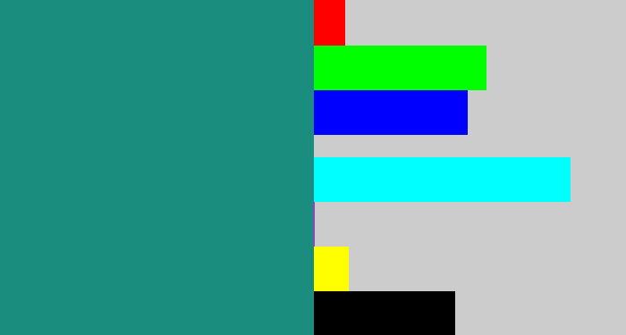 Hex color #1a8d7e - greenish blue