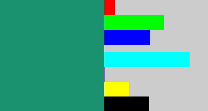 Hex color #1a926f - viridian