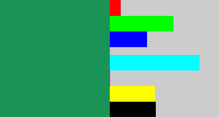 Hex color #1a9357 - dark sea green
