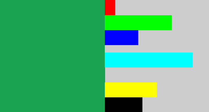 Hex color #1aa351 - emerald