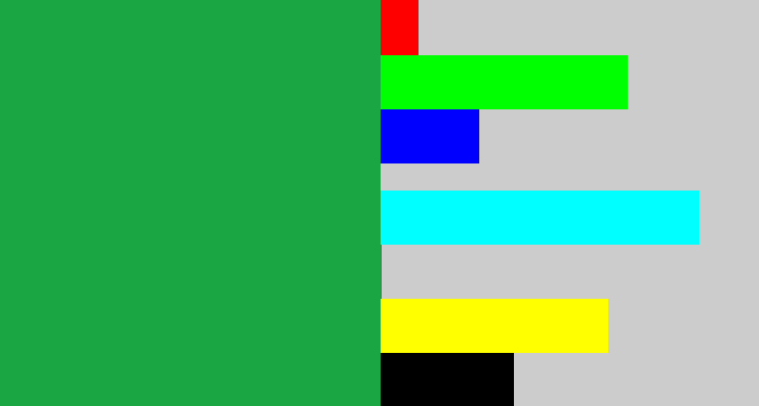 Hex color #1aa642 - emerald