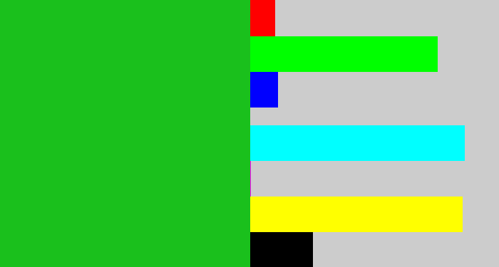 Hex color #1ac01c - green