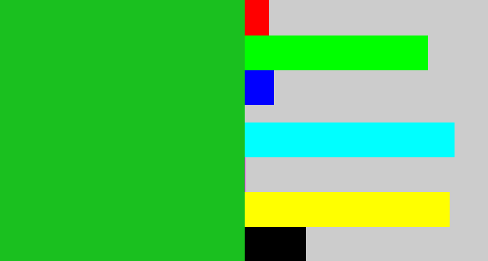 Hex color #1ac01f - green