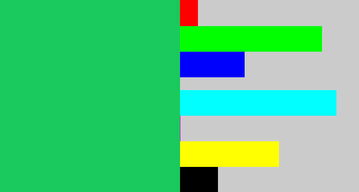 Hex color #1ac95b - algae green