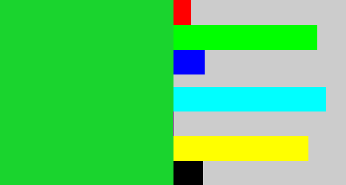 Hex color #1ad42e - green
