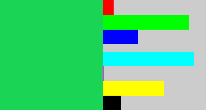 Hex color #1ad456 - algae green