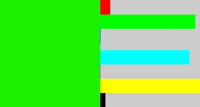 Hex color #1af100 - highlighter green
