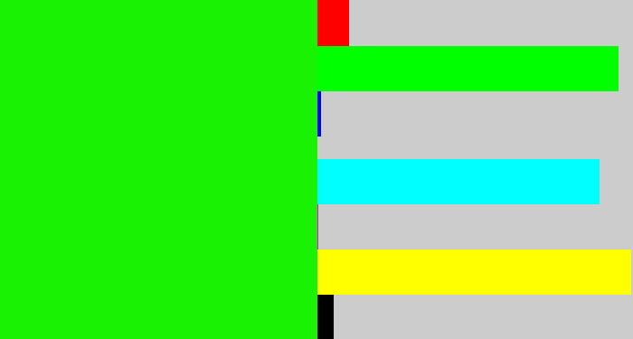 Hex color #1af203 - highlighter green