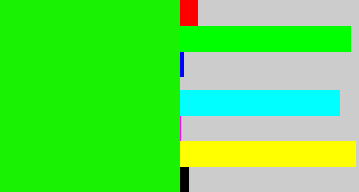 Hex color #1af204 - highlighter green