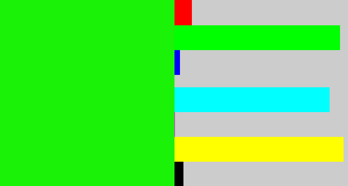 Hex color #1af207 - highlighter green